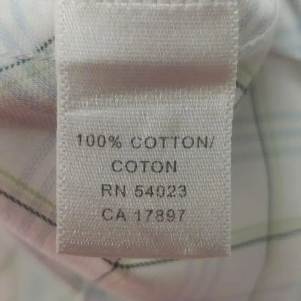 Banana Republic Men's White Plaid Lattice Design Dress Business Shirt Size Large